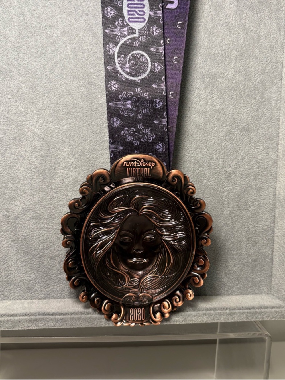 Disney Bronze Medallion with Purple Ribbon